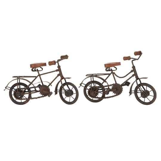 11" Black Metal Vintage Bicycle Sculpture, 2ct.